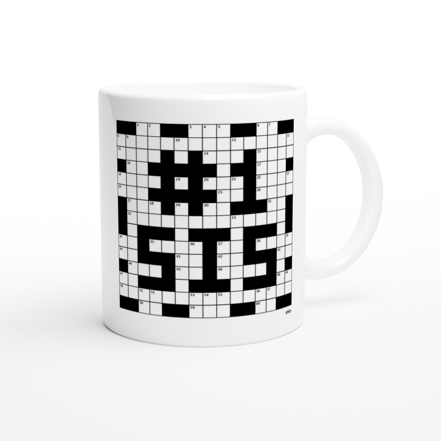 The other side of the Number One Sister crossword puzzle mug